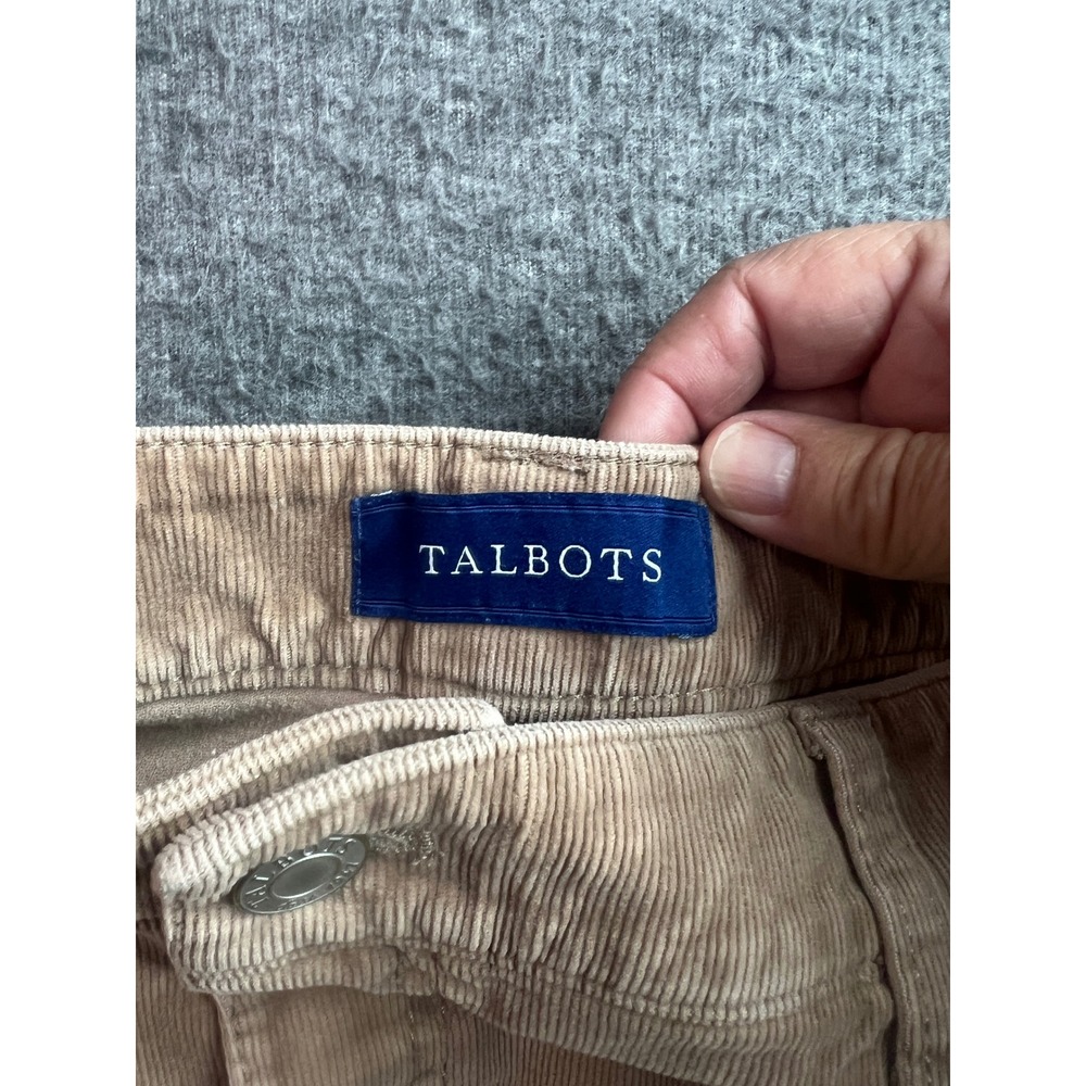 Talbots Womens 16 Tan Beige Corduroy High Waist Straight Leg Pants Classic - Picture 4 of 11